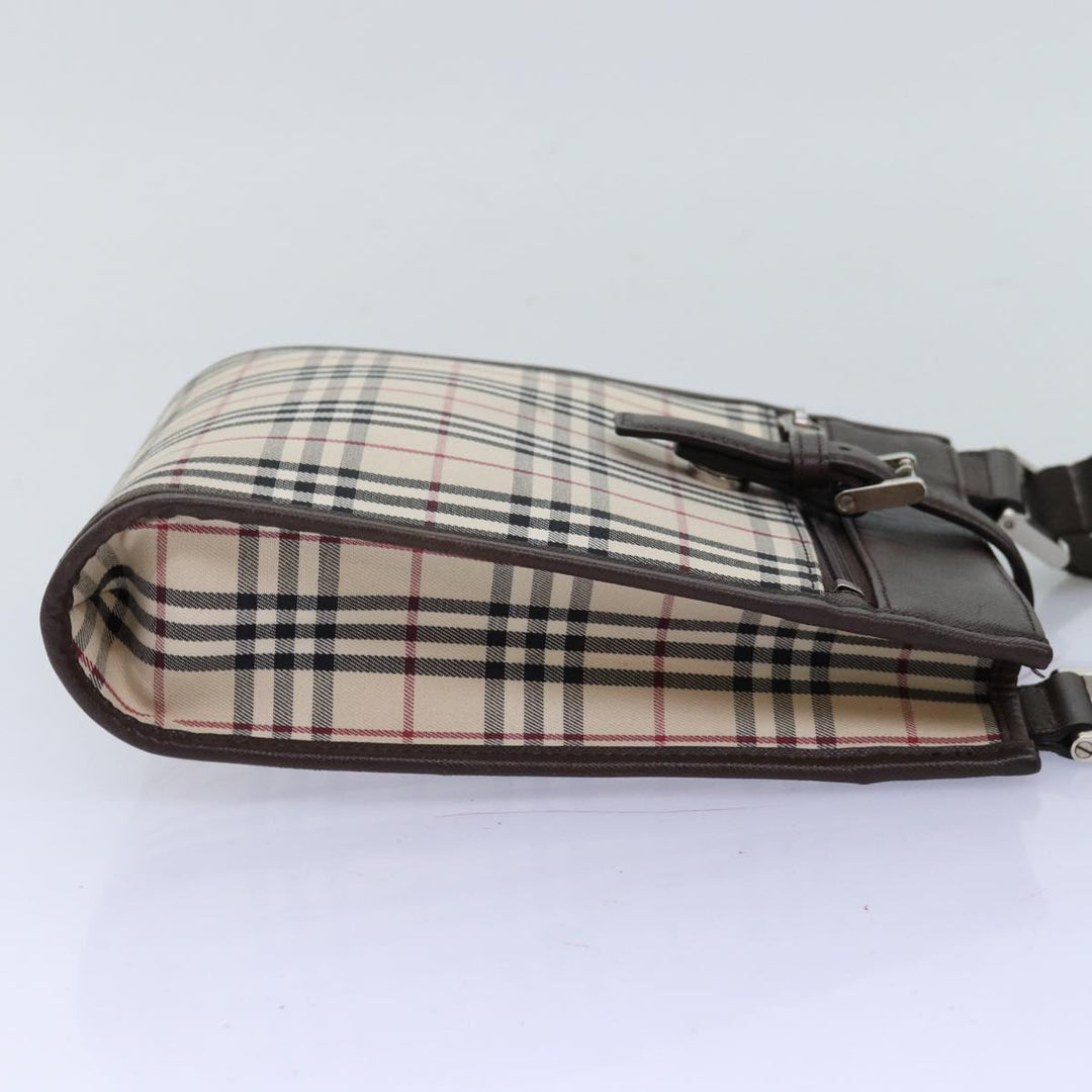 Burberry Nova Check Shoulder Bag Canvas Beige Brown Auth ki4418