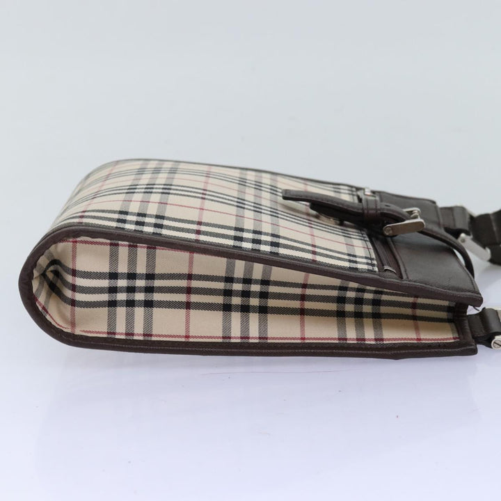 Burberry Nova Check Shoulder Bag Canvas Beige Brown Auth ki4418