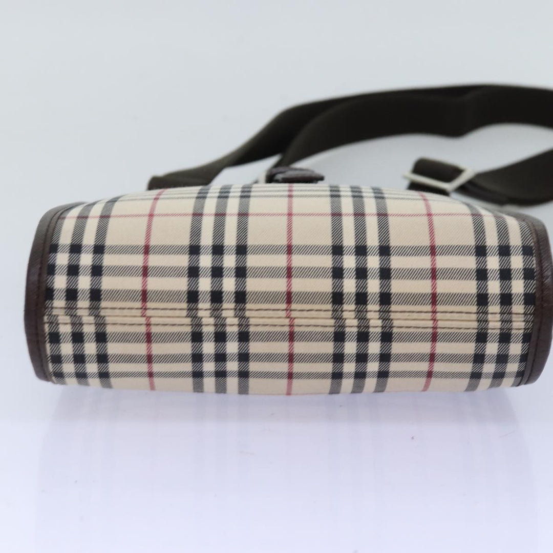 Burberry Nova Check Shoulder Bag Canvas Beige Brown Auth ki4418