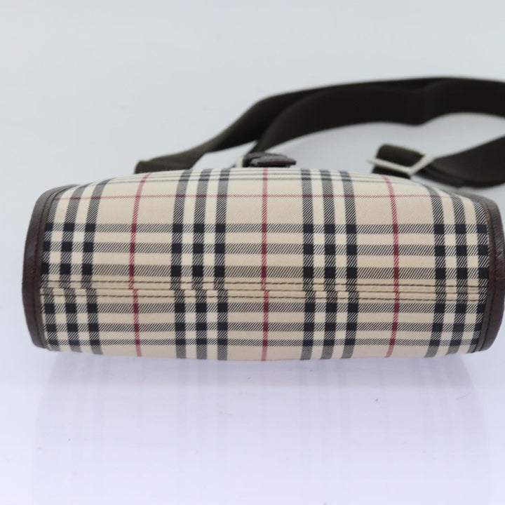 Burberry Nova Check Shoulder Bag Canvas Beige Brown Auth ki4418
