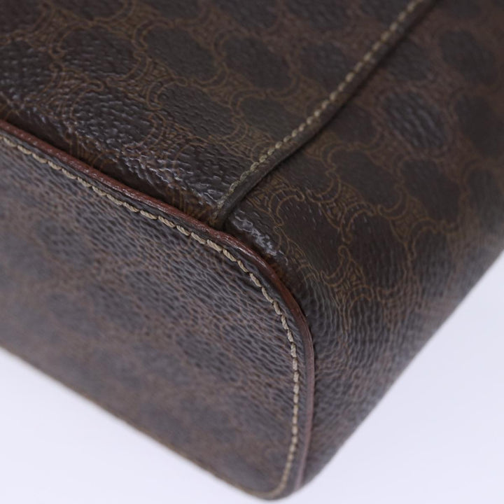 Celine Macadam Canvas Vanity Hand Bag PVC Brown Auth ki4460