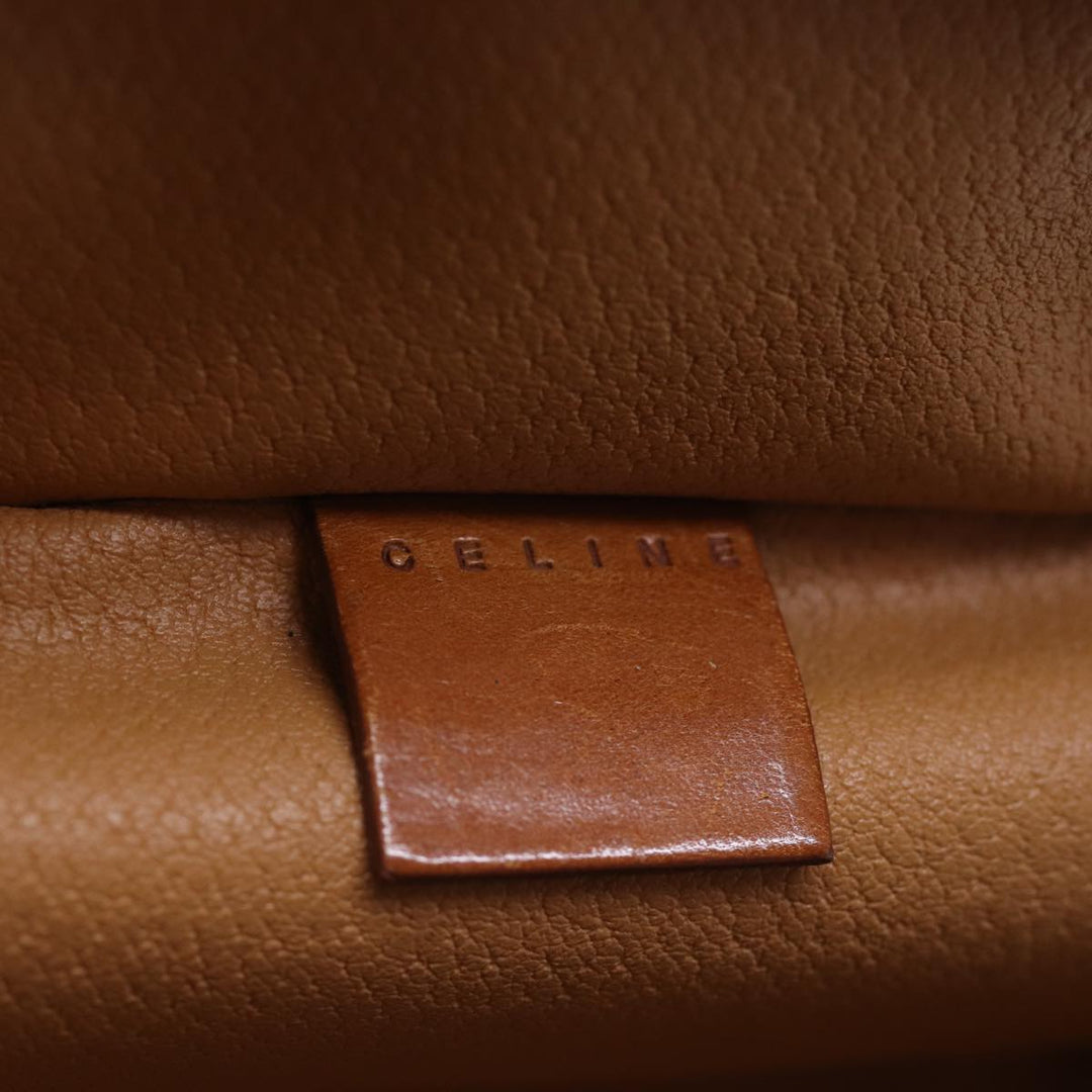 Celine Macadam Canvas Vanity Hand Bag PVC Brown Auth ki4460