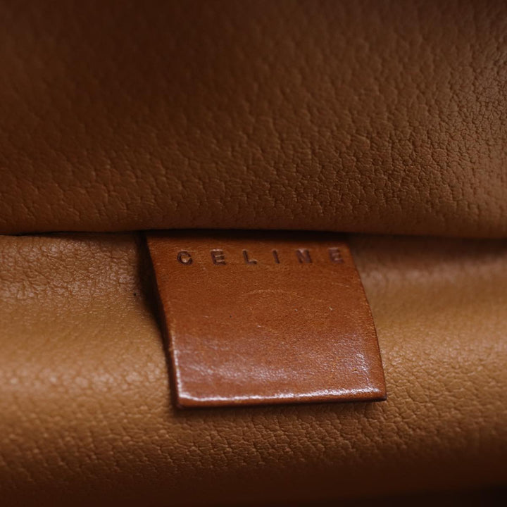 Celine Macadam Canvas Vanity Hand Bag PVC Brown Auth ki4460