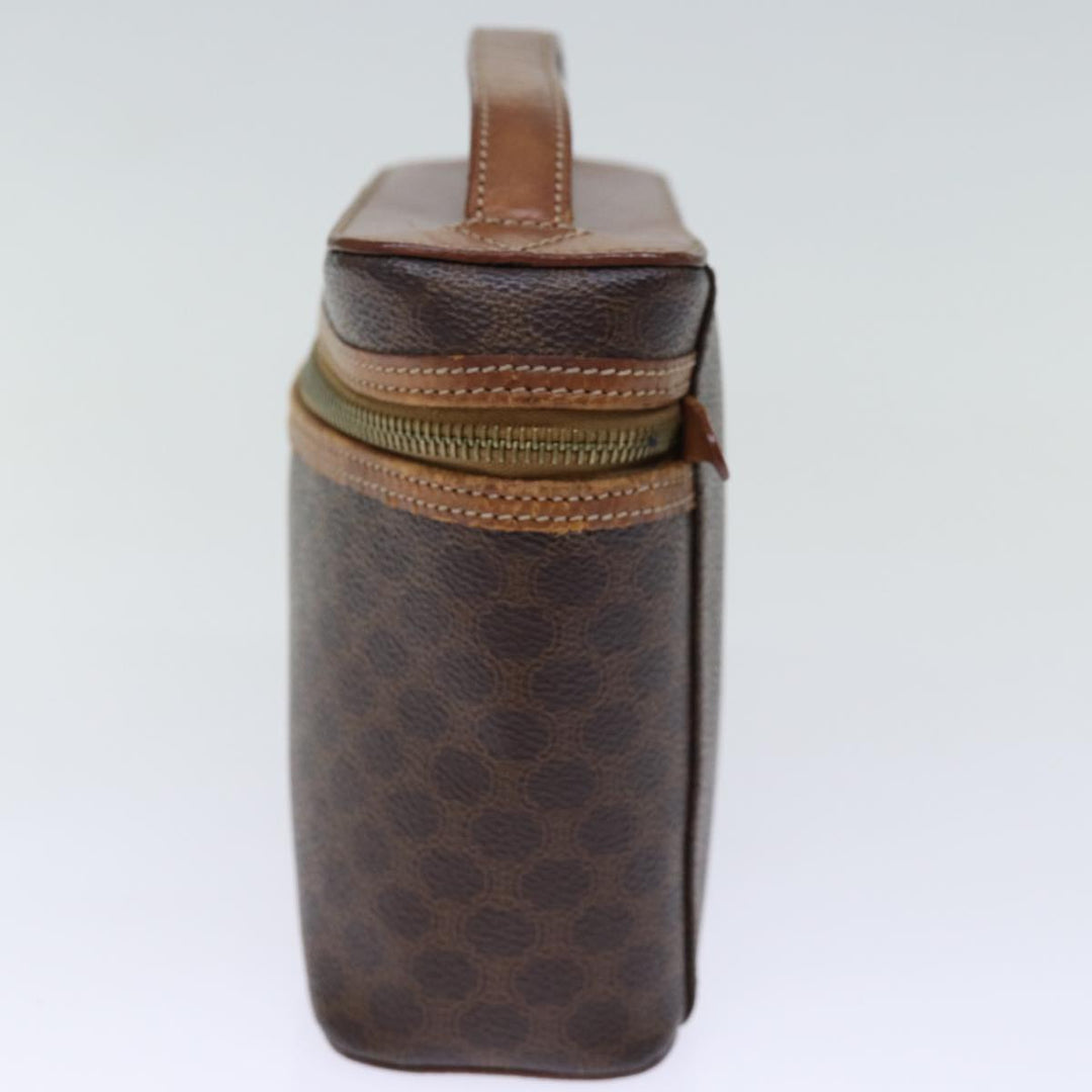 Celine Macadam Canvas Vanity Hand Bag PVC Brown Auth ki4460