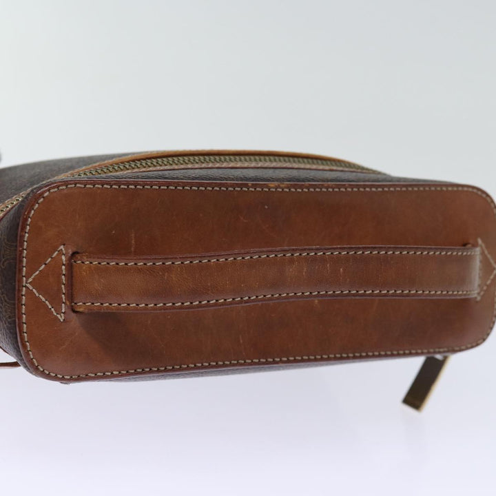 Celine Macadam Canvas Vanity Hand Bag PVC Brown Auth ki4460