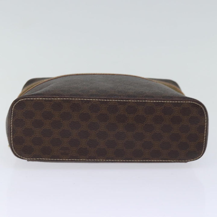 Celine Macadam Canvas Vanity Hand Bag PVC Brown Auth ki4460