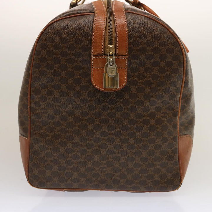 Celine Macadam Canvas Boston Bag PVC Brown Auth ki4461