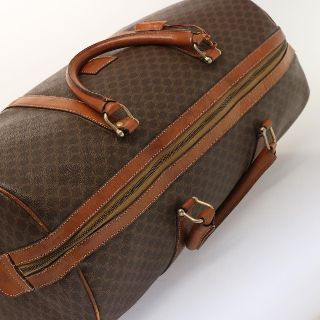 Celine Macadam Canvas Boston Bag PVC Brown Auth ki4461
