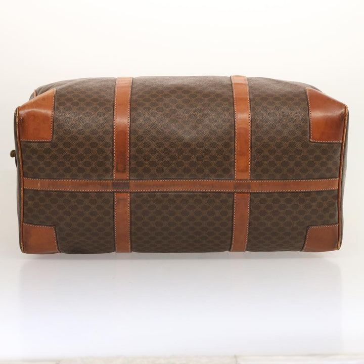 Celine Macadam Canvas Boston Bag PVC Brown Auth ki4461