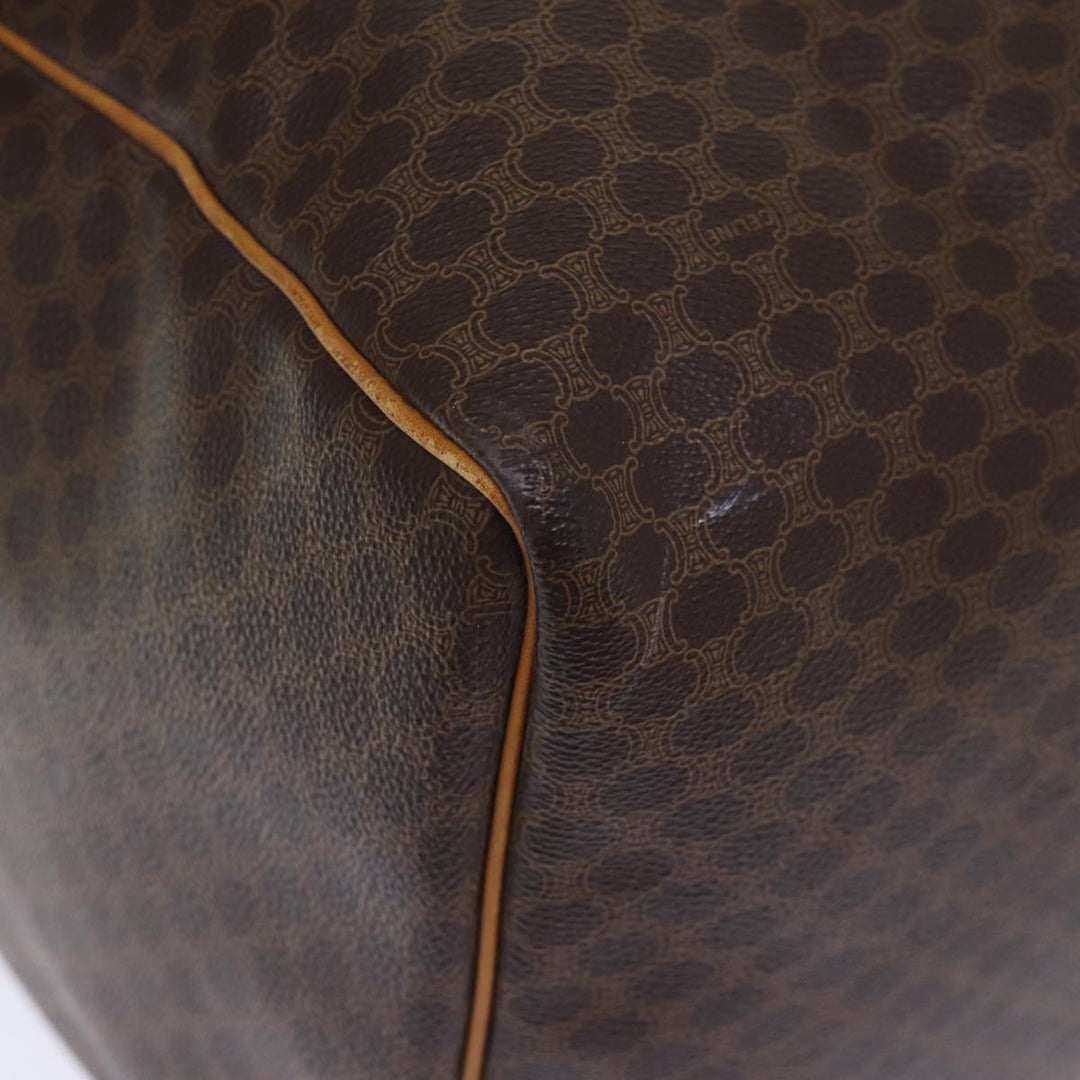 Celine Macadam Canvas Boston Bag PVC Brown Auth ki4462
