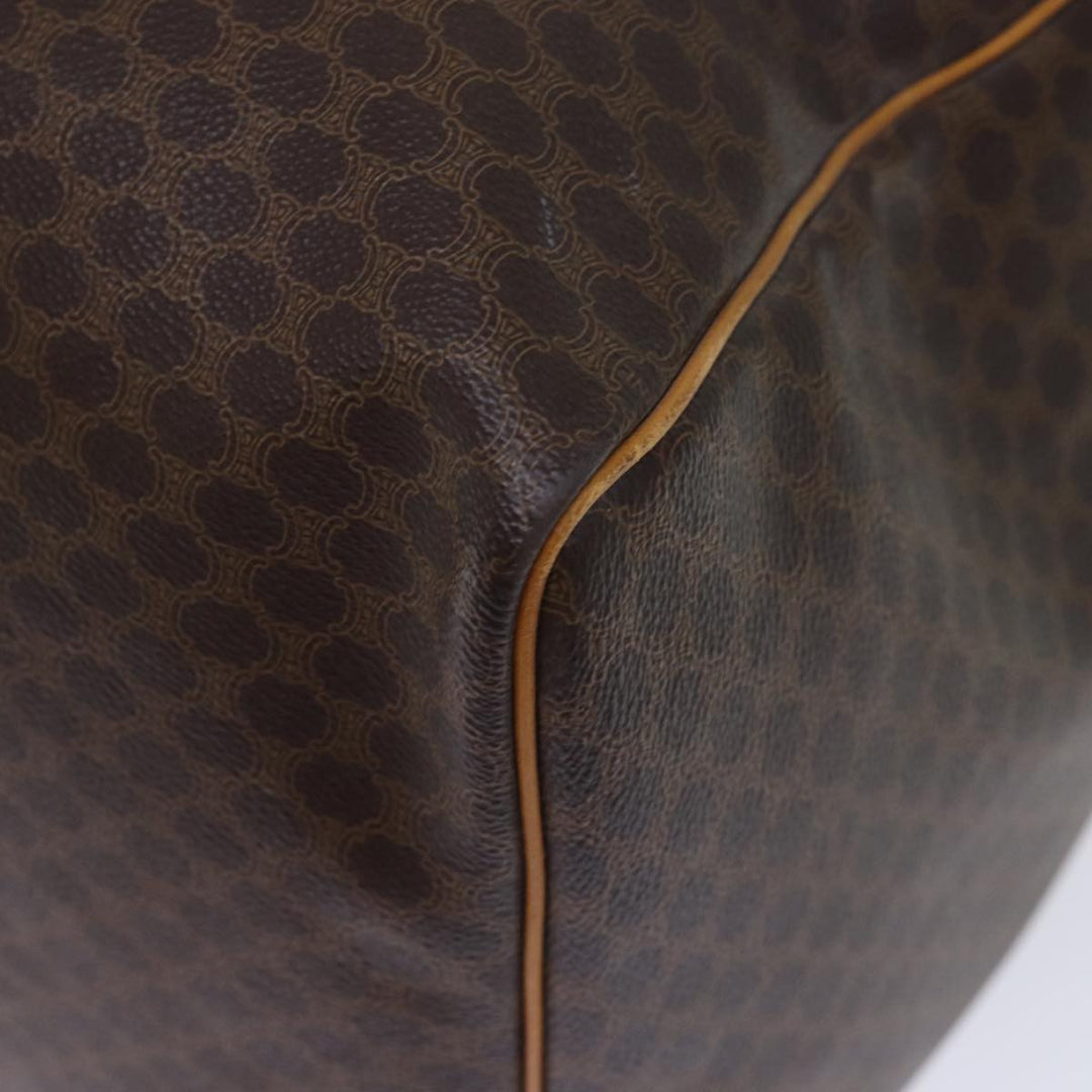 Celine Macadam Canvas Boston Bag PVC Brown Auth ki4462