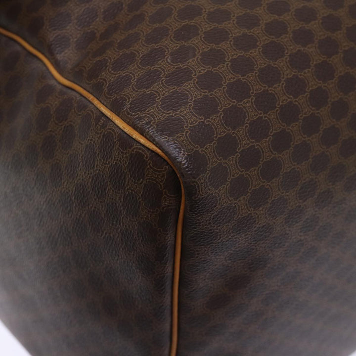 Celine Macadam Canvas Boston Bag PVC Brown Auth ki4462