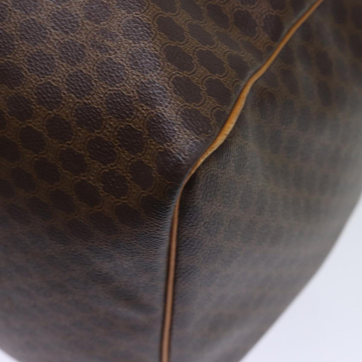 Celine Macadam Canvas Boston Bag PVC Brown Auth ki4462