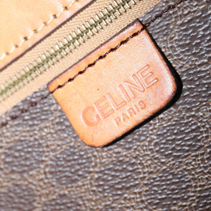 Celine Macadam Canvas Boston Bag PVC Brown Auth ki4462
