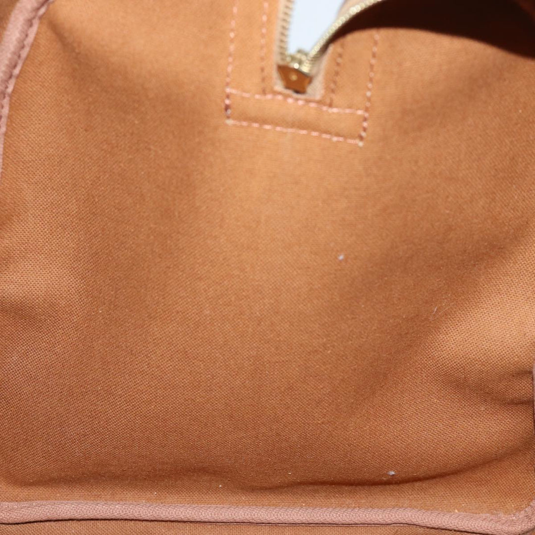 Celine Macadam Canvas Boston Bag PVC Brown Auth ki4462
