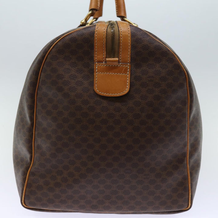 Celine Macadam Canvas Boston Bag PVC Brown Auth ki4462