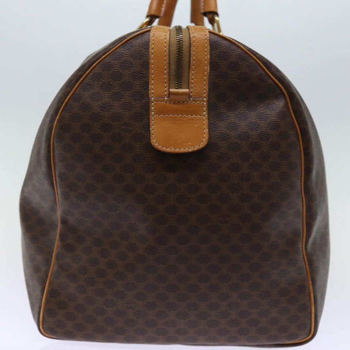 Celine Macadam Canvas Boston Bag PVC Brown Auth ki4462