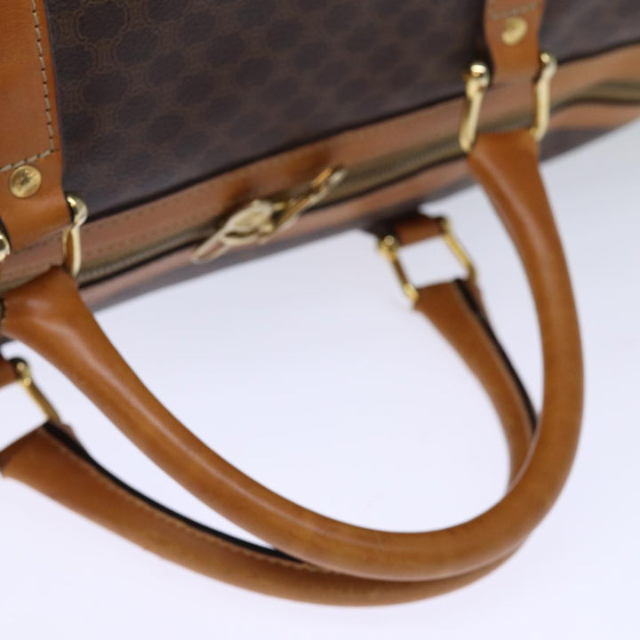 Celine Macadam Canvas Boston Bag PVC Brown Auth ki4462