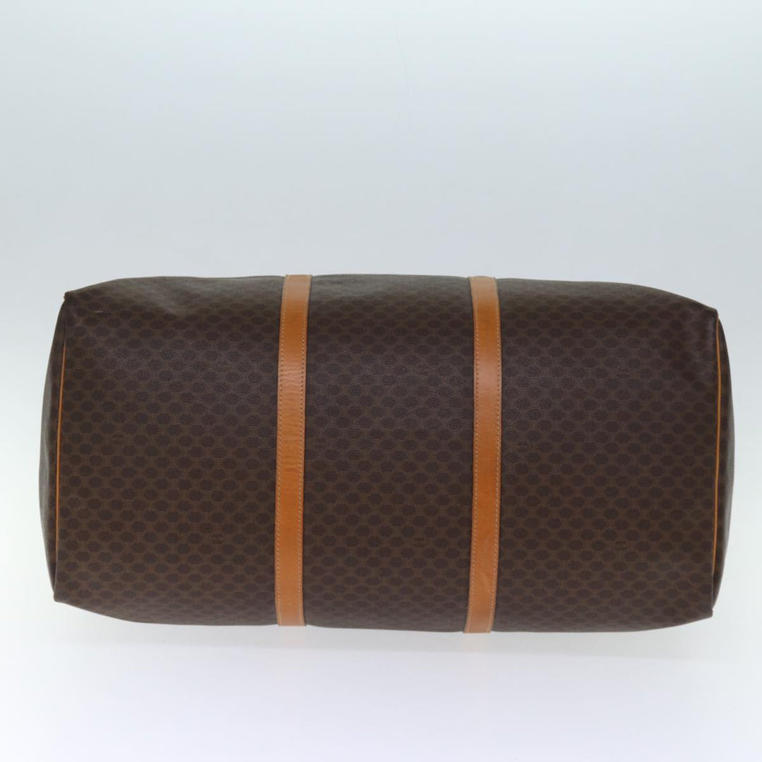 Celine Macadam Canvas Boston Bag PVC Brown Auth ki4462