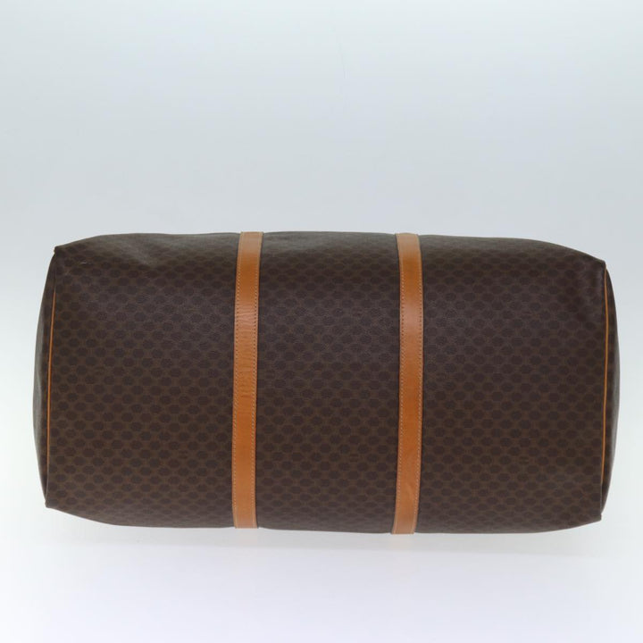 Celine Macadam Canvas Boston Bag PVC Brown Auth ki4462