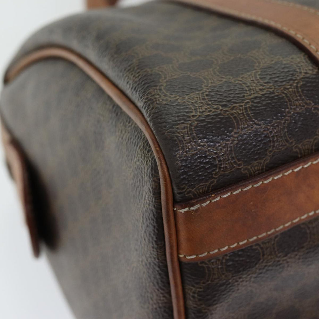 Celine Macadam Canvas Boston Bag PVC Brown Auth ki4503