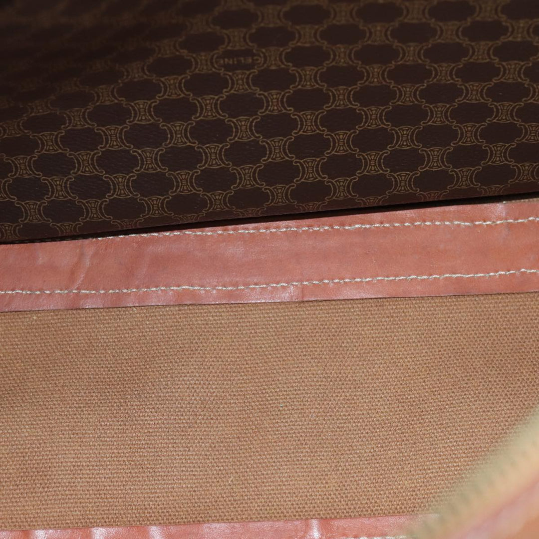 Celine Macadam Canvas Boston Bag PVC Brown Auth ki4503