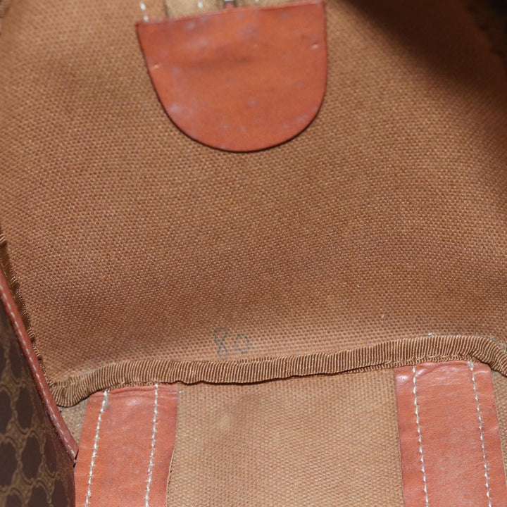 Celine Macadam Canvas Boston Bag PVC Brown Auth ki4503
