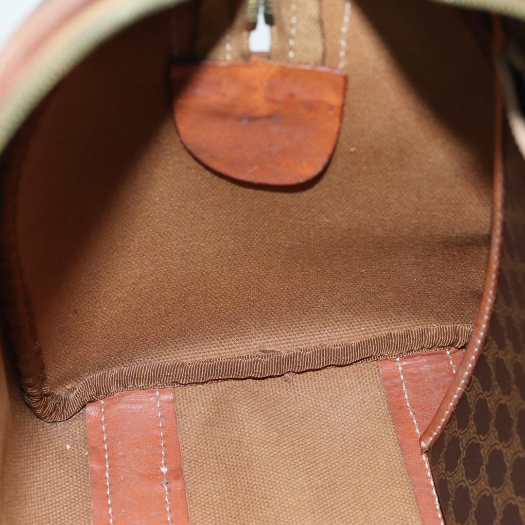 Celine Macadam Canvas Boston Bag PVC Brown Auth ki4503