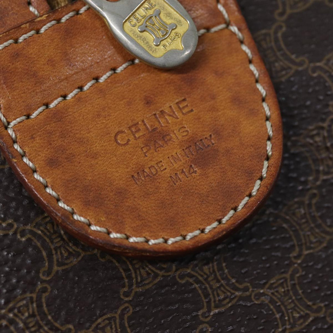 Celine Macadam Canvas Boston Bag PVC Brown Auth ki4503