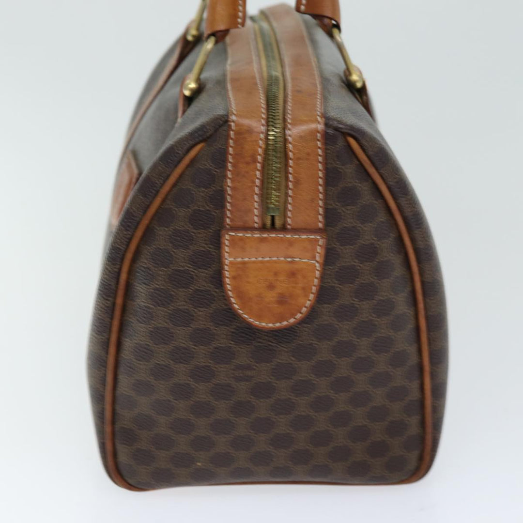 Celine Macadam Canvas Boston Bag PVC Brown Auth ki4503