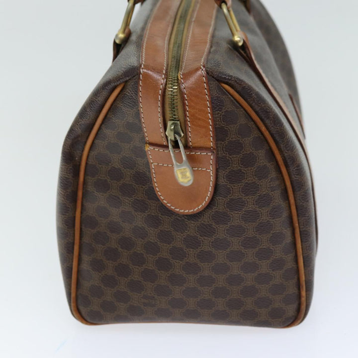 Celine Macadam Canvas Boston Bag PVC Brown Auth ki4503