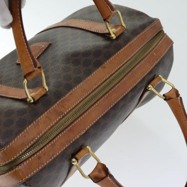 Celine Macadam Canvas Boston Bag PVC Brown Auth ki4503