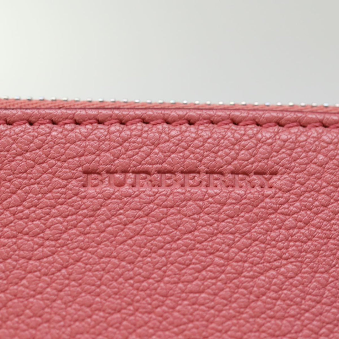 Burberry Shoulder Bag Leather Pink Auth ki4506