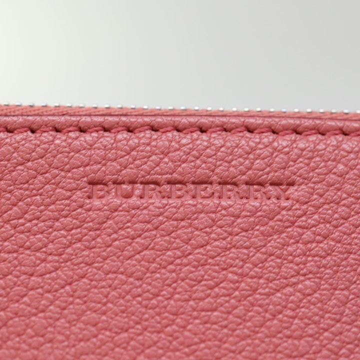 Burberry Shoulder Bag Leather Pink Auth ki4506