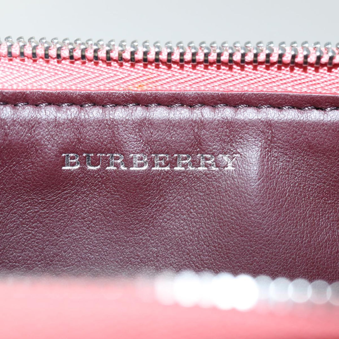 Burberry Shoulder Bag Leather Pink Auth ki4506