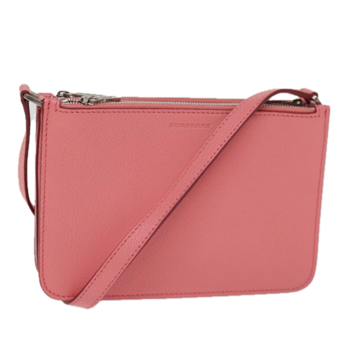 Burberry Shoulder Bag Leather Pink Auth ki4506