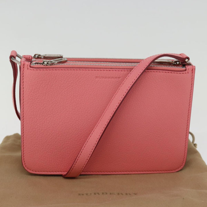 Burberry Shoulder Bag Leather Pink Auth ki4506