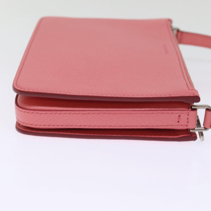 Burberry Shoulder Bag Leather Pink Auth ki4506