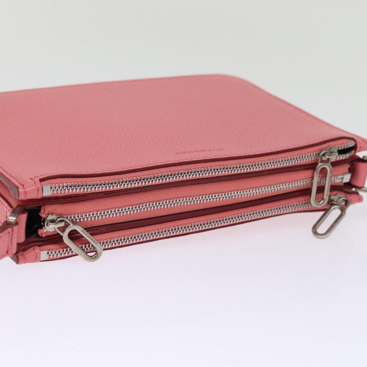Burberry Shoulder Bag Leather Pink Auth ki4506