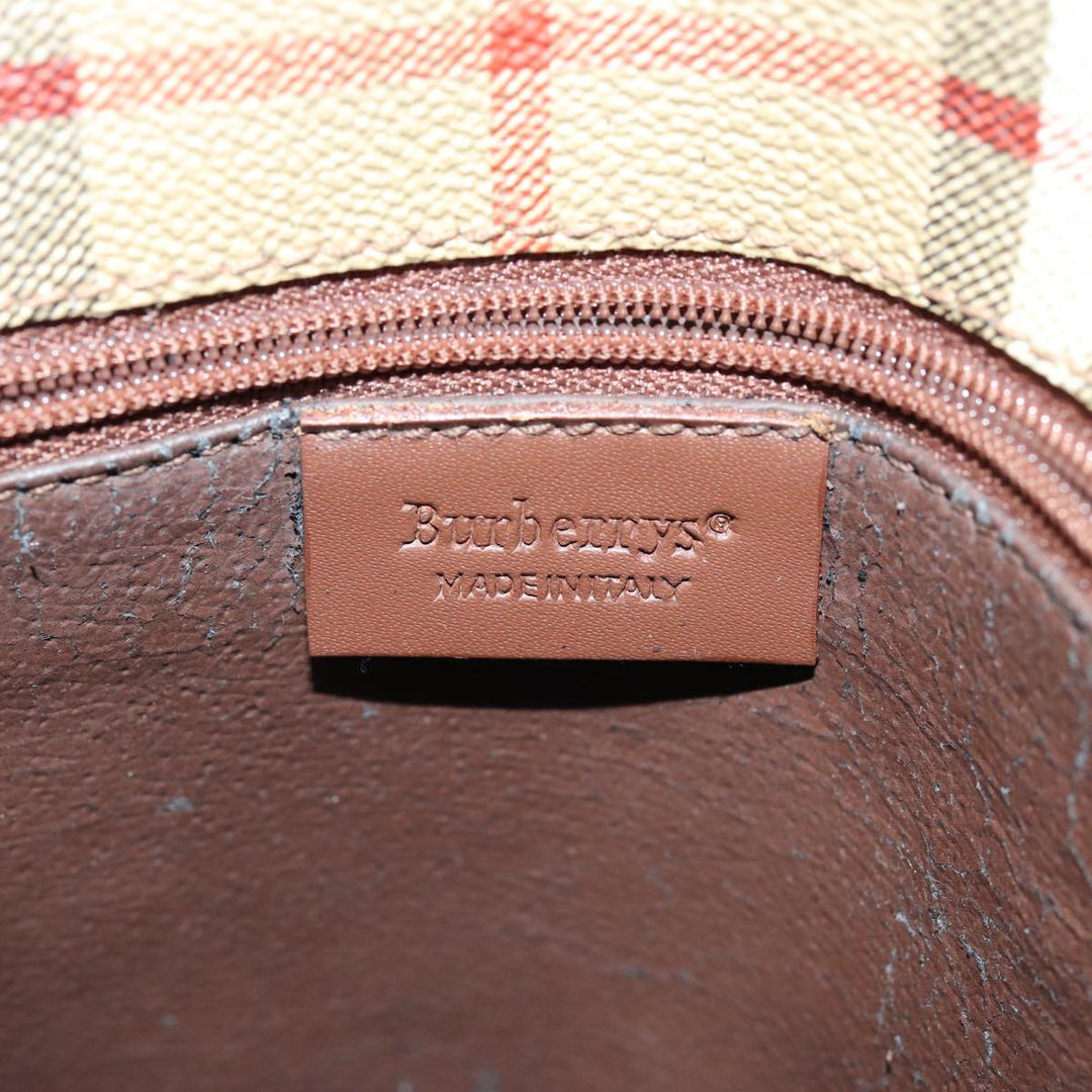 BurberrySs Nova Check Shoulder Bag PVC Leather Auth ki4534