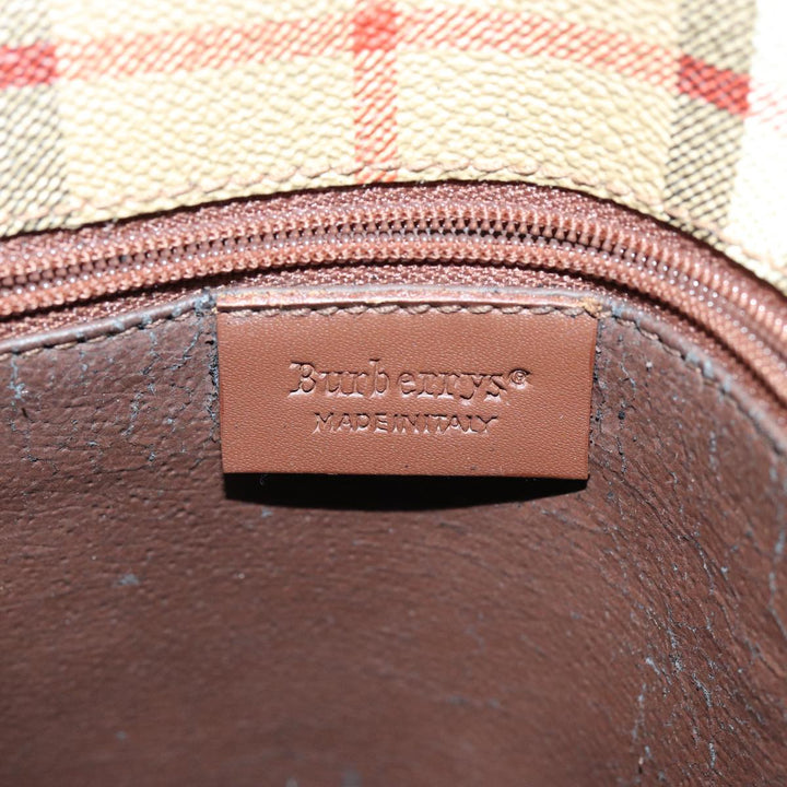 BurberrySs Nova Check Shoulder Bag PVC Leather Auth ki4534