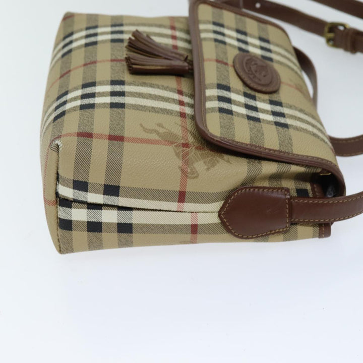 BurberrySs Nova Check Shoulder Bag PVC Leather Auth ki4534