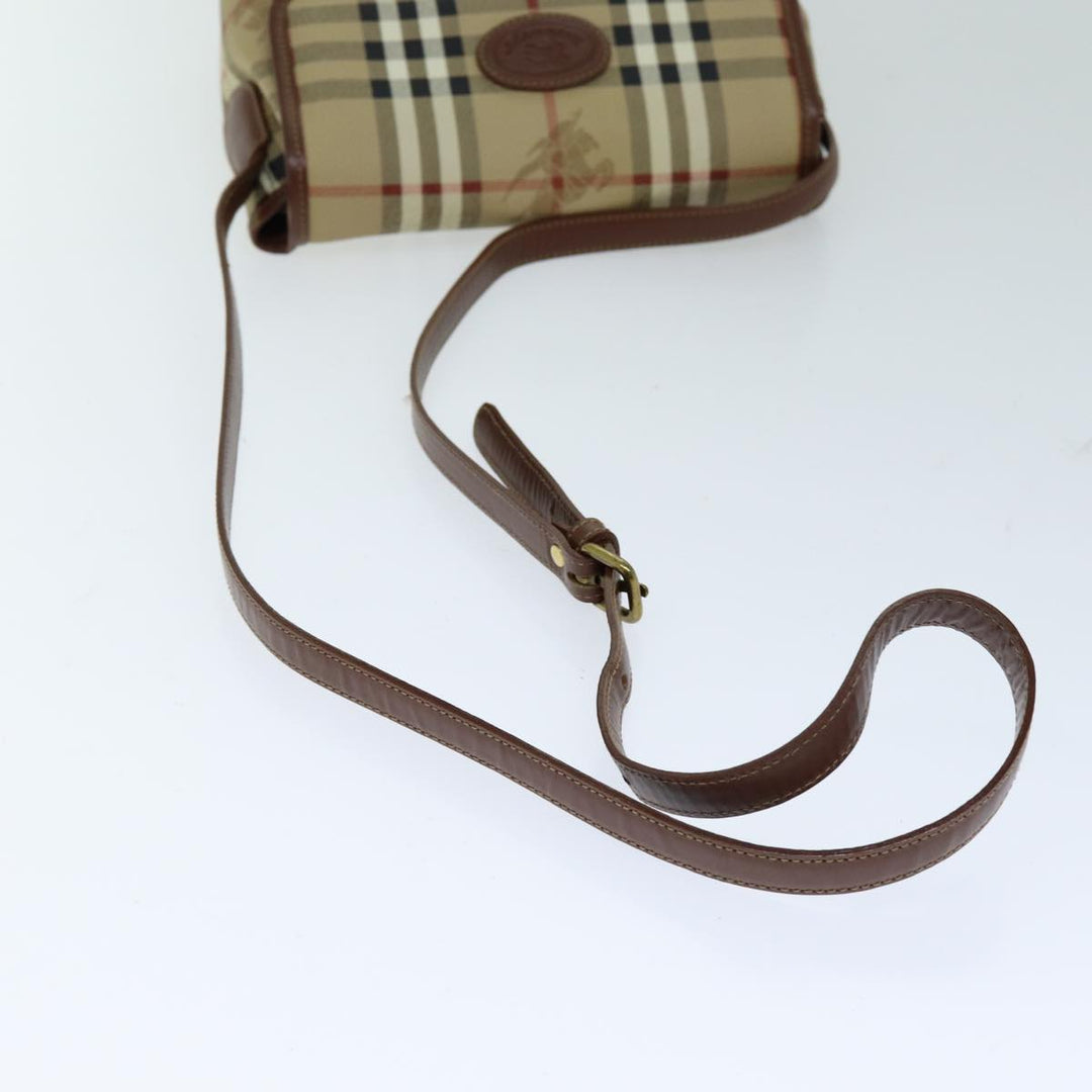 BurberrySs Nova Check Shoulder Bag PVC Leather Auth ki4534