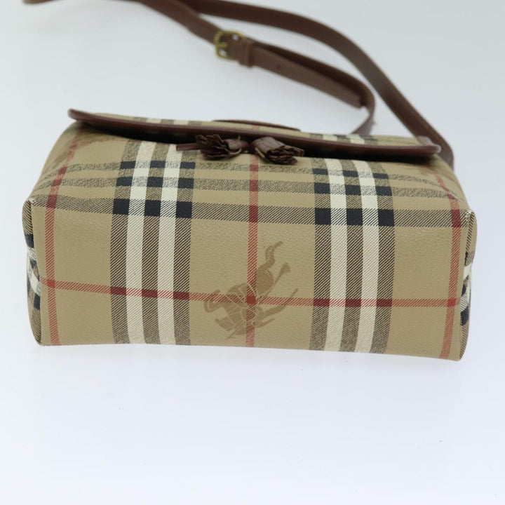 BurberrySs Nova Check Shoulder Bag PVC Leather Auth ki4534