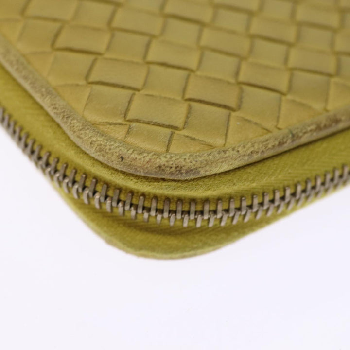 Bottega veneta INTRECCIATO Organizer Wallet Leather Yellow Auth ki4541