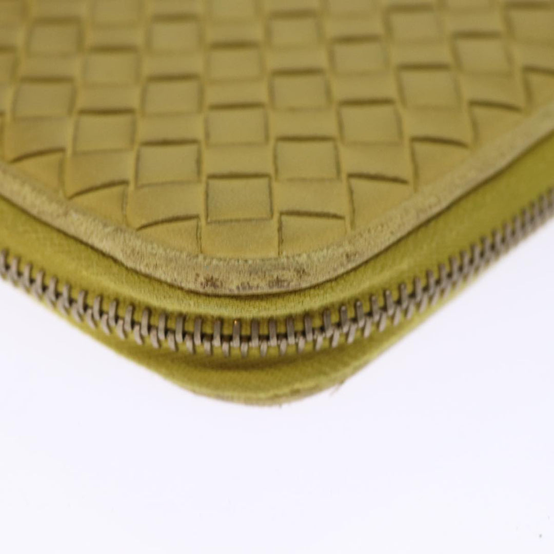 Bottega veneta INTRECCIATO Organizer Wallet Leather Yellow Auth ki4541