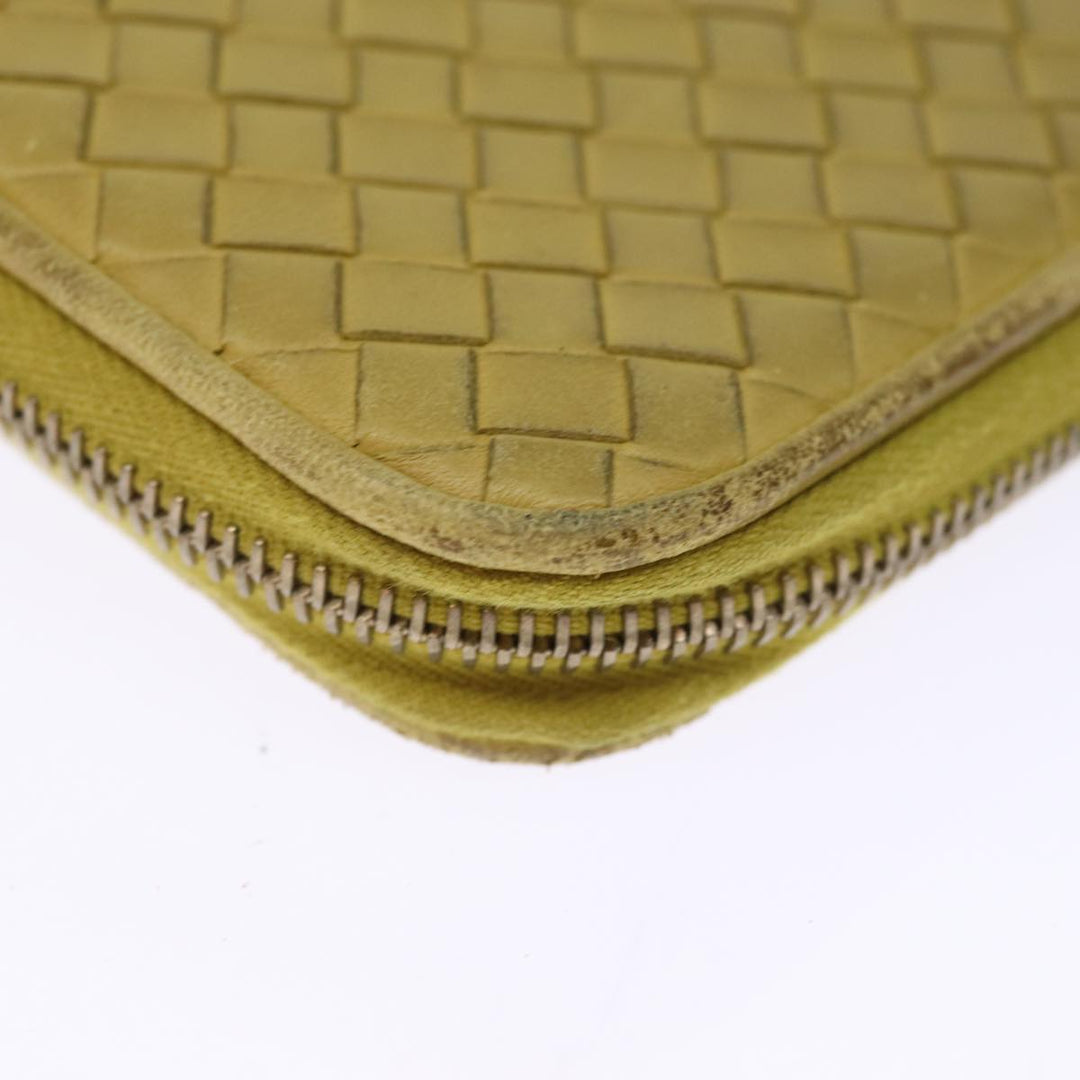 Bottega veneta INTRECCIATO Organizer Wallet Leather Yellow Auth ki4541