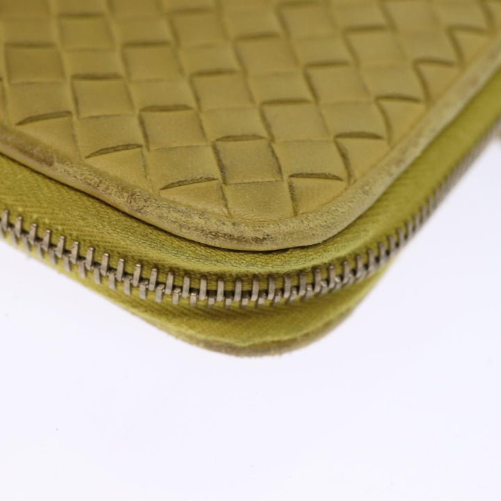 Bottega veneta INTRECCIATO Organizer Wallet Leather Yellow Auth ki4541