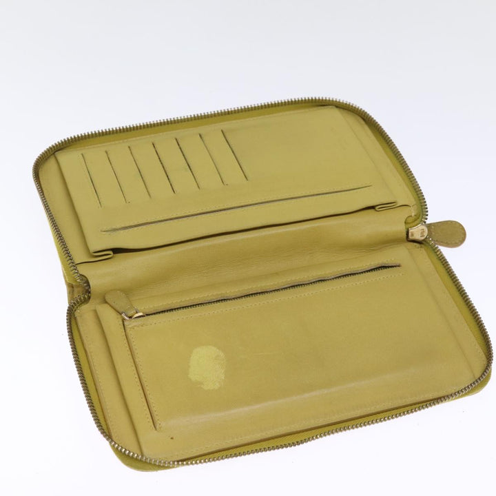 Bottega veneta INTRECCIATO Organizer Wallet Leather Yellow Auth ki4541