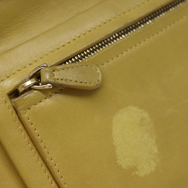 Bottega veneta INTRECCIATO Organizer Wallet Leather Yellow Auth ki4541